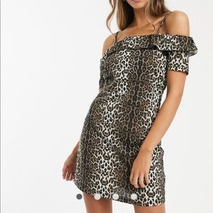 ASOS Vero Moda leopard print bardot dress